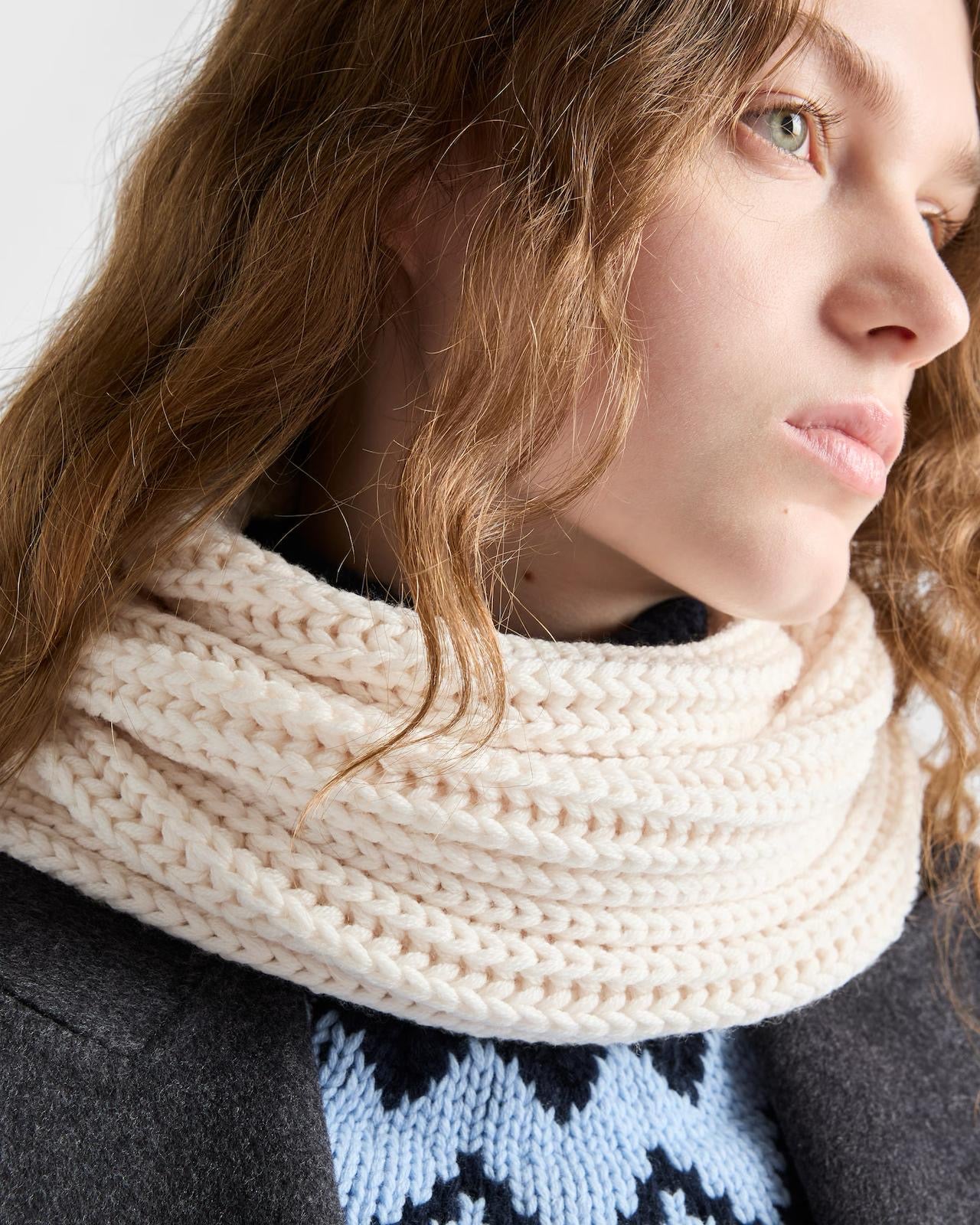 Bonnet et écharpe PRD blanc