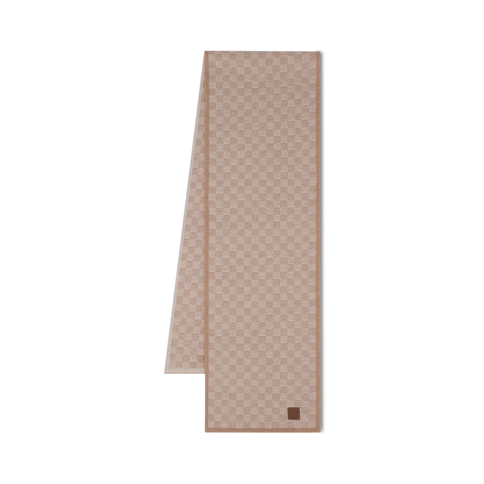 Écharpe LV en Damier Marron