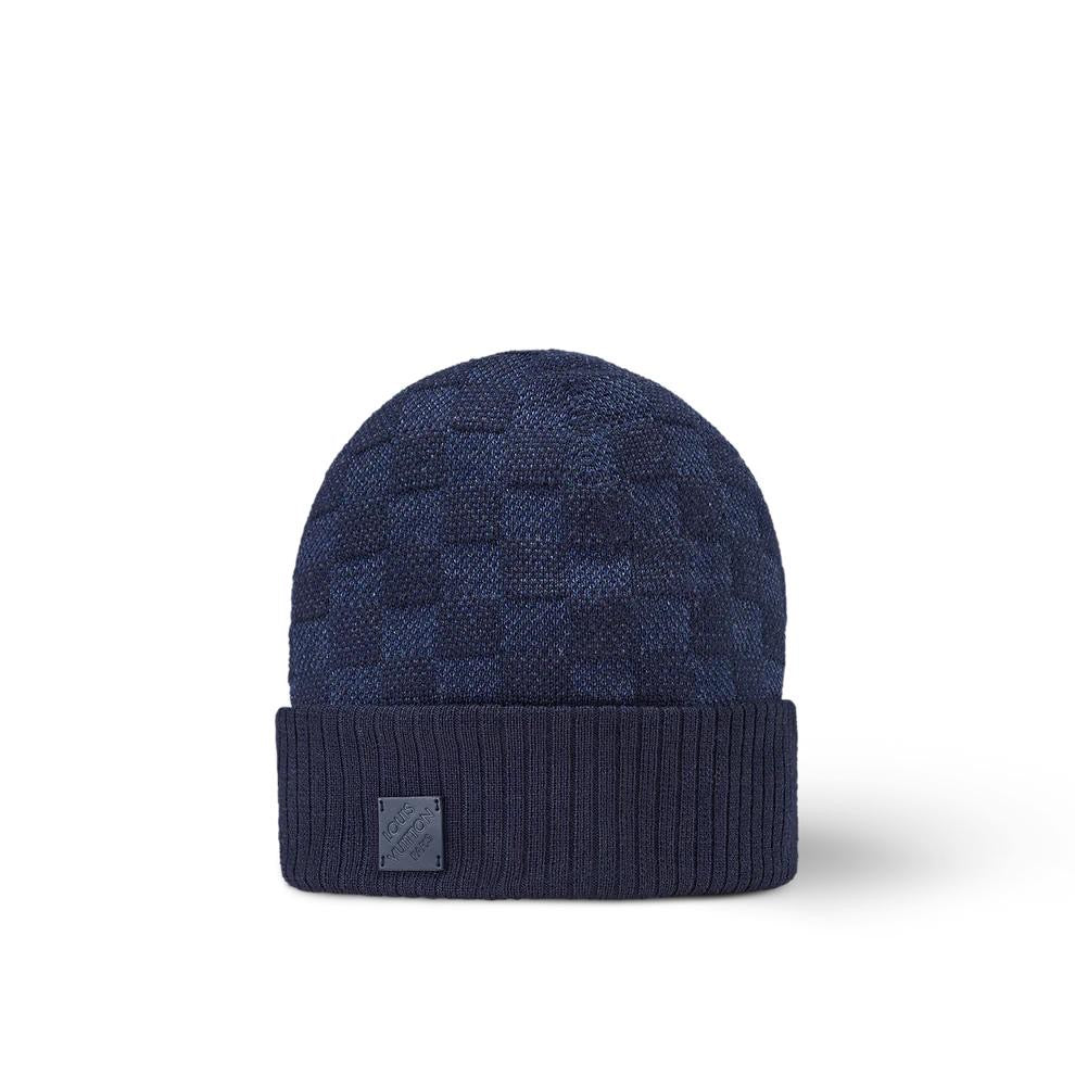 Bonnet en Damier Bleu