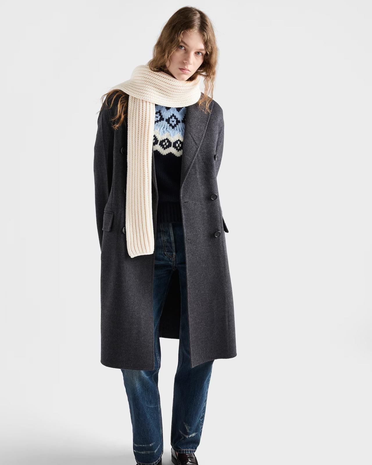 Bonnet et écharpe PRD blanc