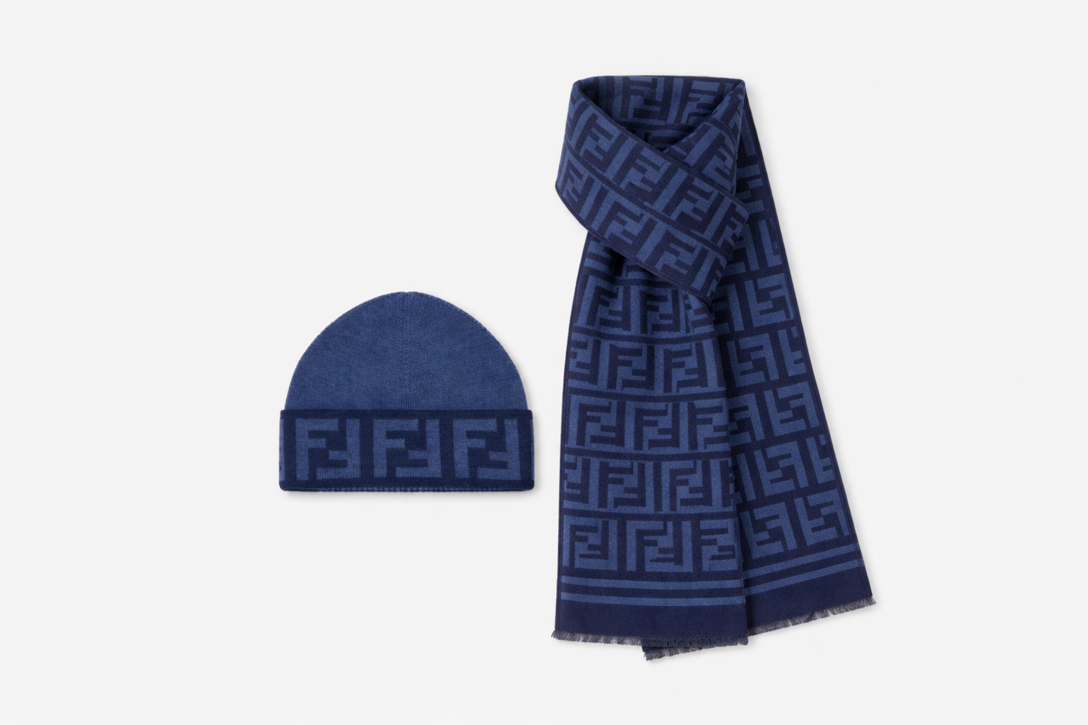 Bonnet et Écharpe FJ Bleu