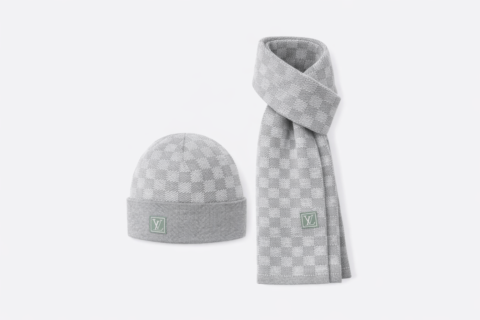 Ancien Bonnet écharpe gris