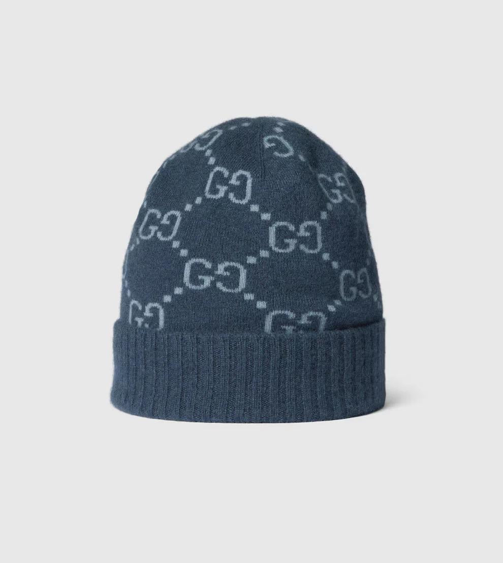 Bonnet et écharpe GG bleus foncée