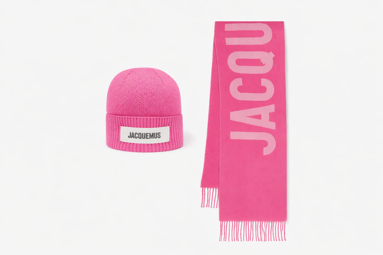 Bonnet et écharpe JCQ rose