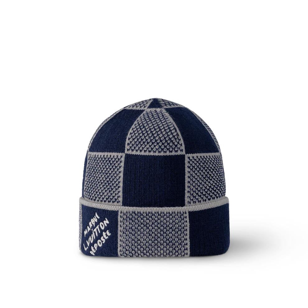 Bonnet en Damier Marque déposée Bleu