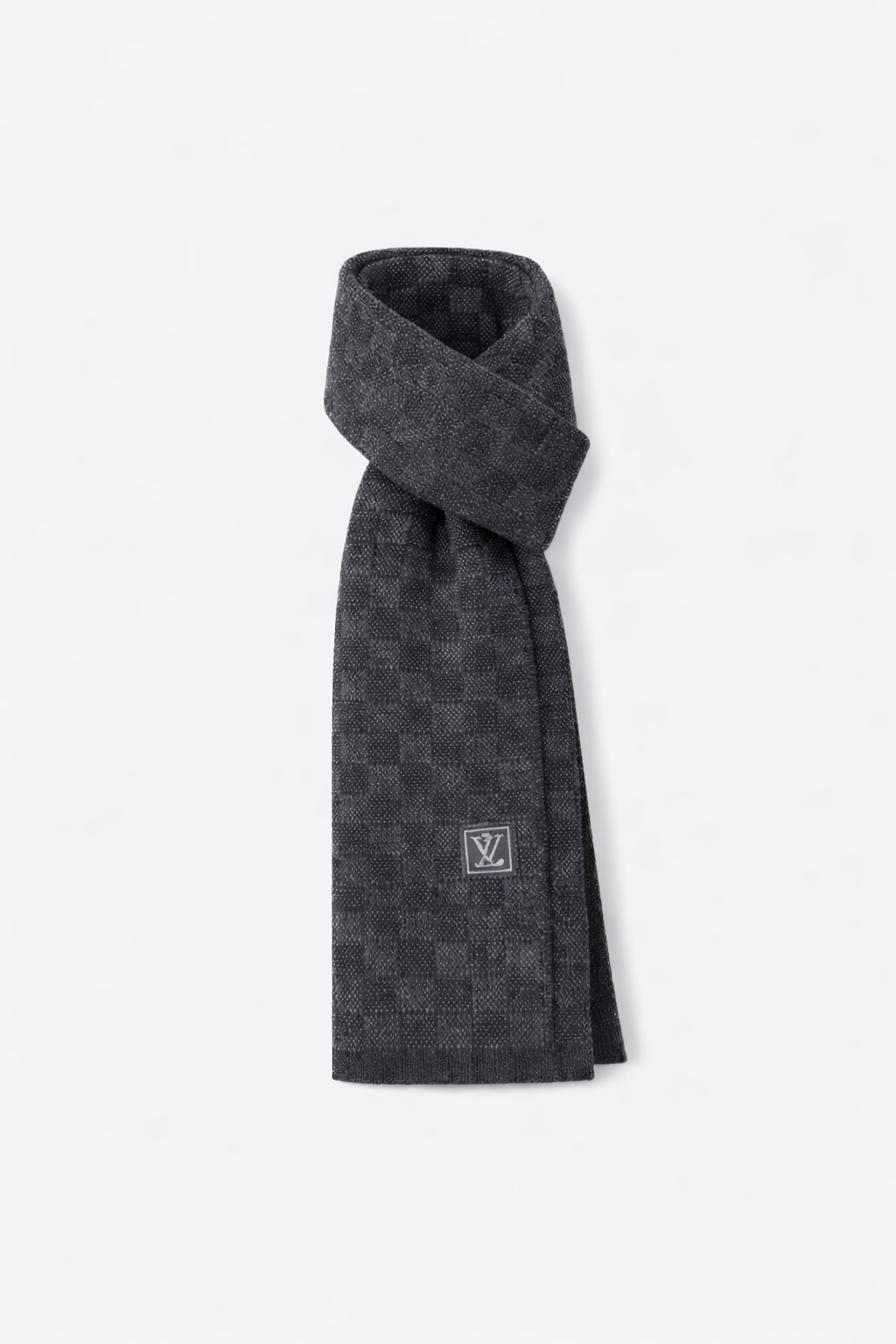 Ancien Écharpe Noir en damier