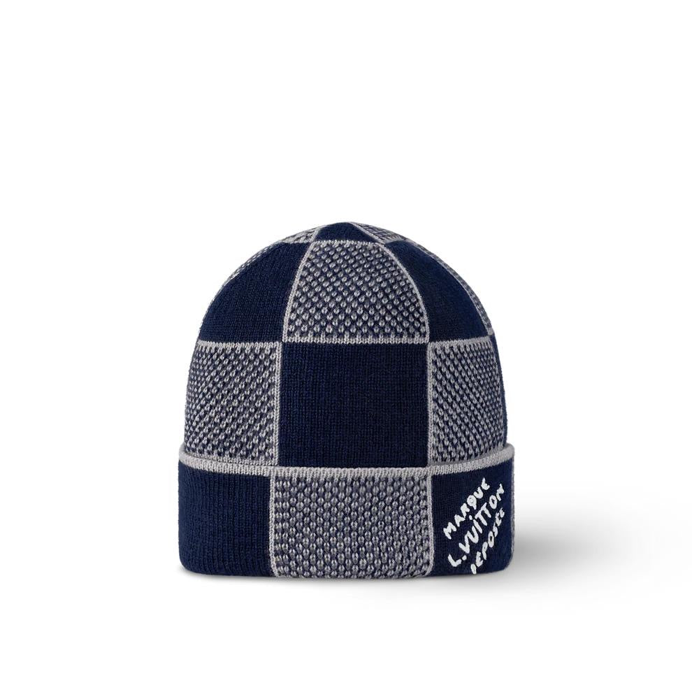 Bonnet en Damier Marque déposée Bleu