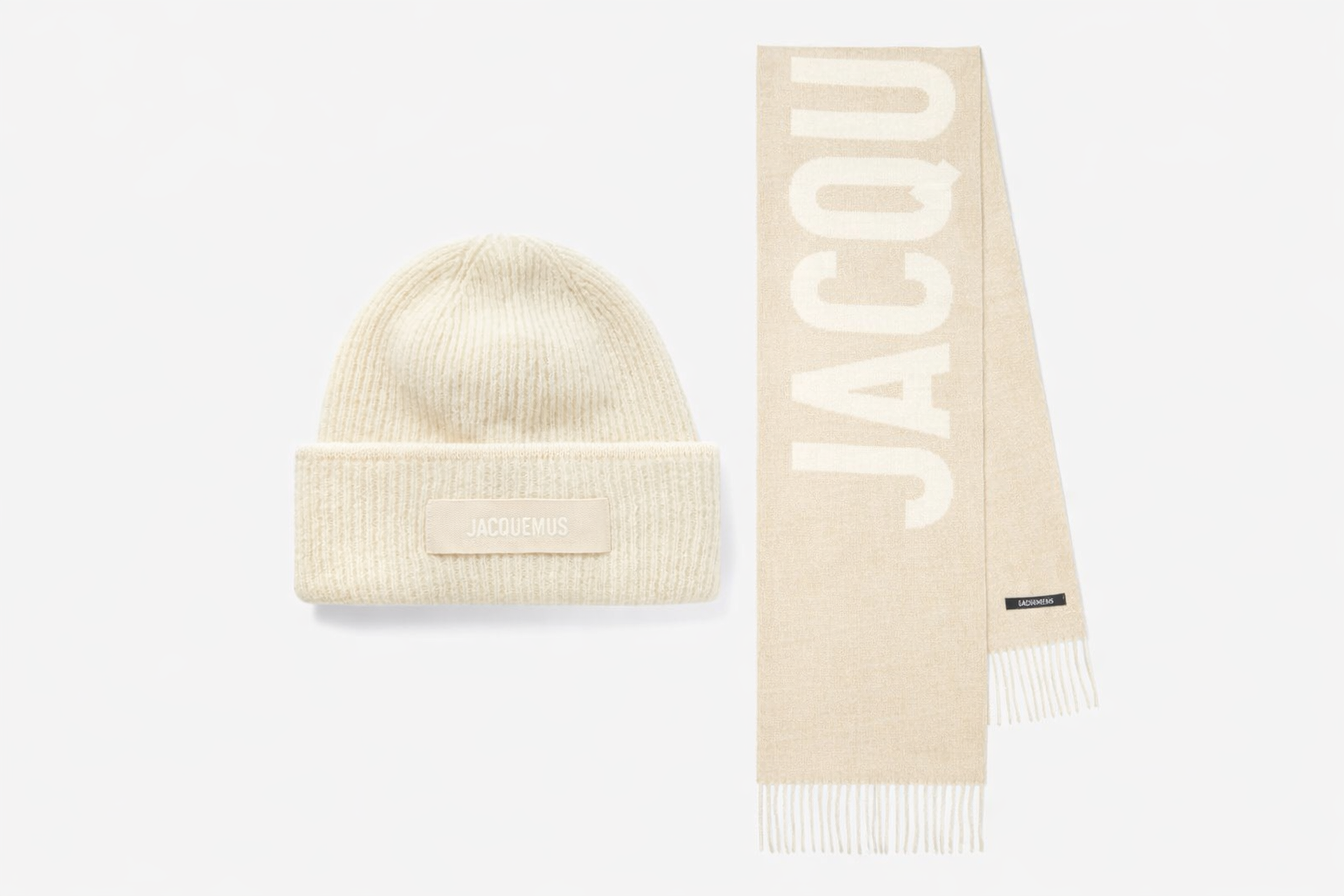 Bonnet et écharpe JCQ blanc