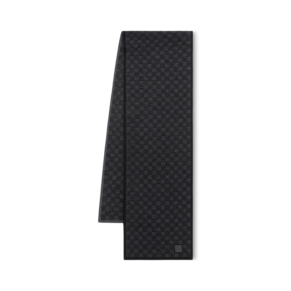 Écharpe LV en Damier Noir