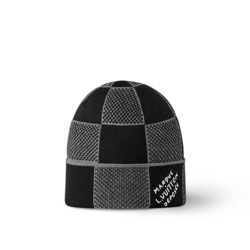 Bonnet en Damier Marque déposée Noir & Gris