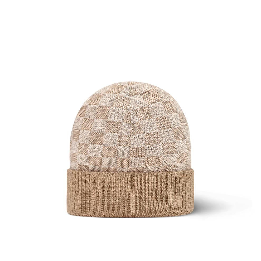 Bonnet en Damier Beige