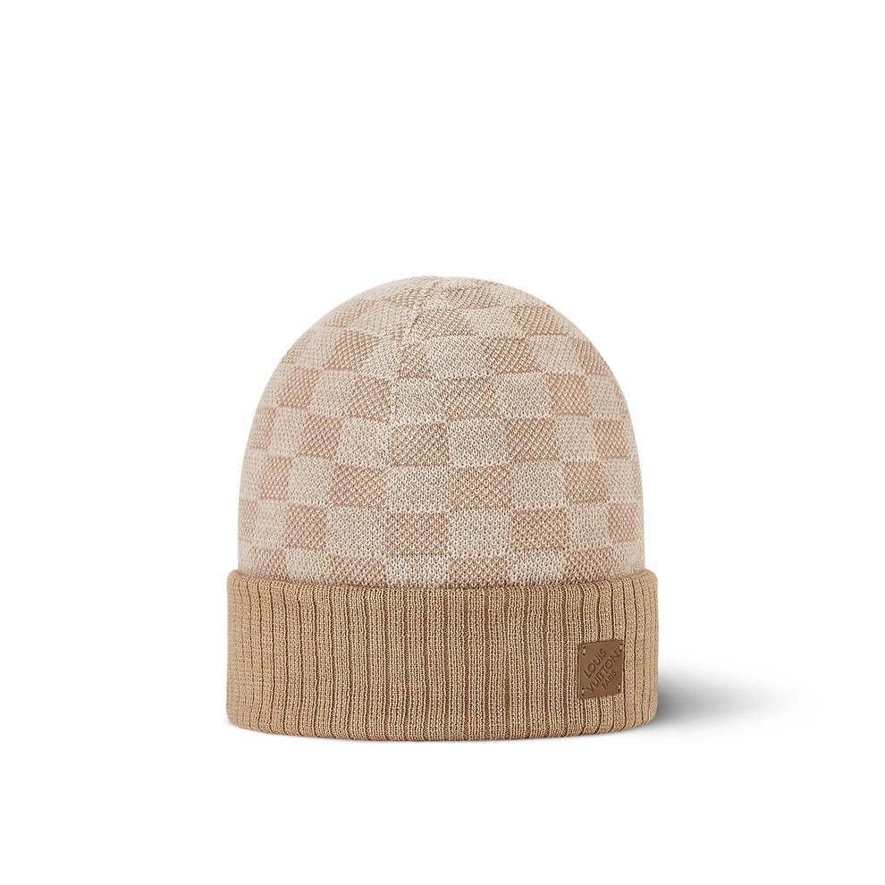 Bonnet et écharpe LV beige 