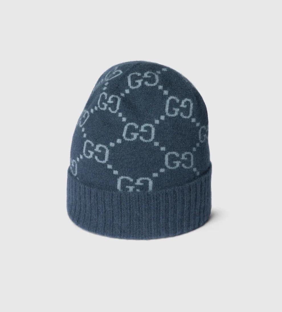 Bonnet et écharpe GG bleus foncée