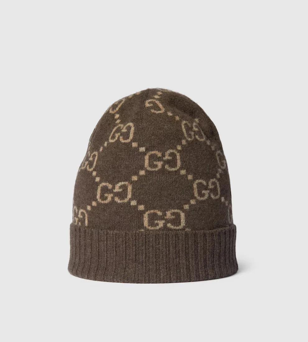 Bonnet et écharpe GG marron