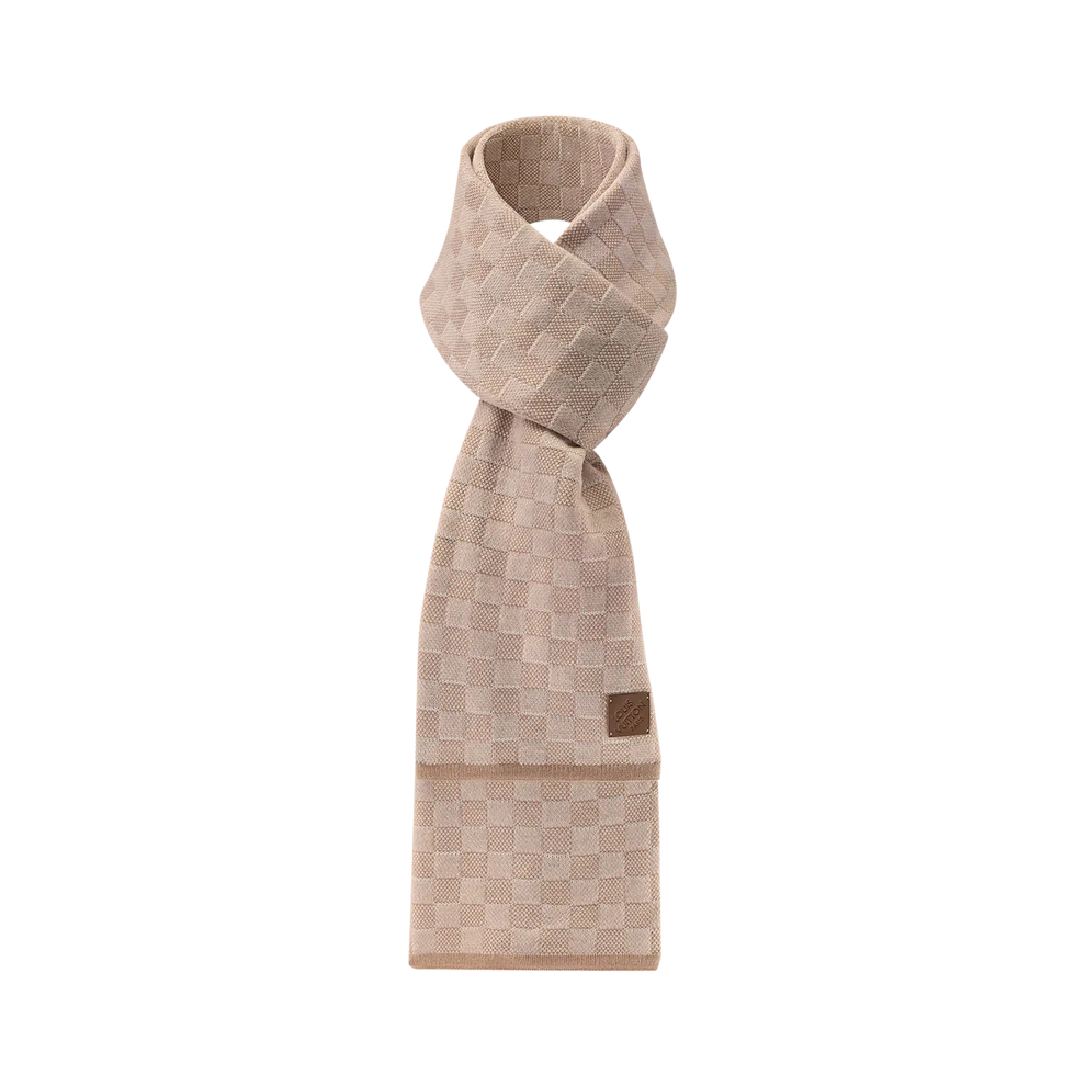 Écharpe LV en Damier Marron