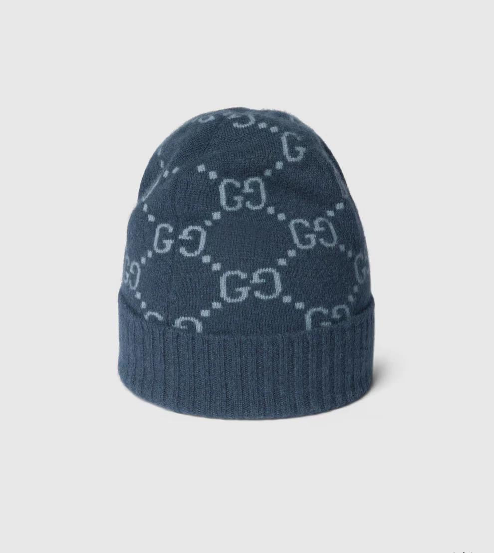 Bonnet et écharpe GG bleus foncée