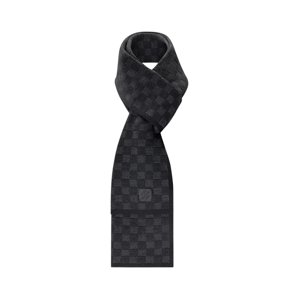 Écharpe LV en Damier Noir